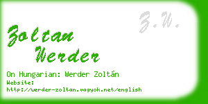zoltan werder business card