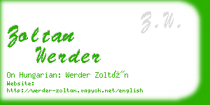 zoltan werder business card